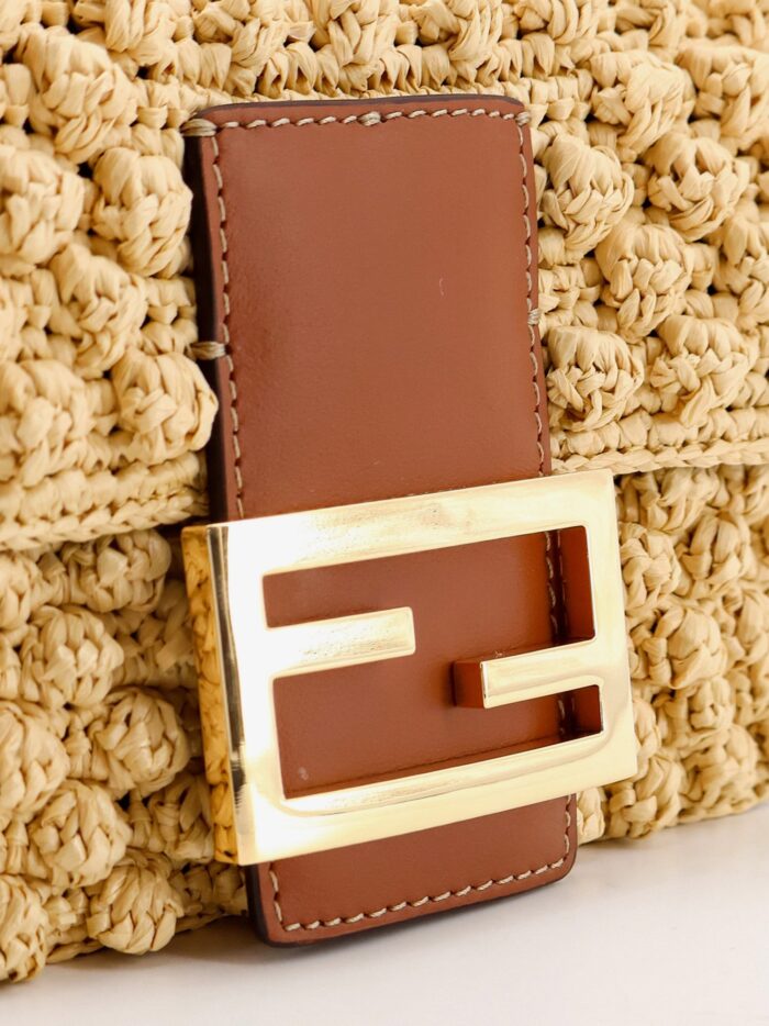 Fendi Baguette® Mini Raffia Crossbody Bag