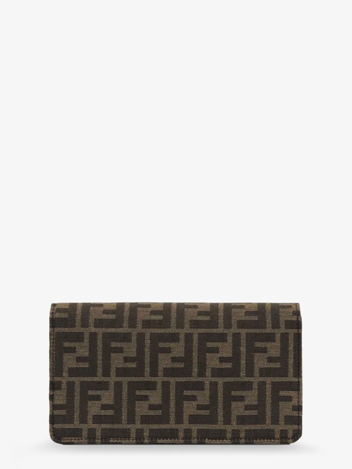 Fendi Baguette Wallet On Chain FF Jacquard Fabric Shoulder Bag