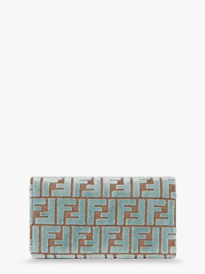 Fendi Baguette Wallet On Chain FF Jacquard Fabric Shoulder Bag