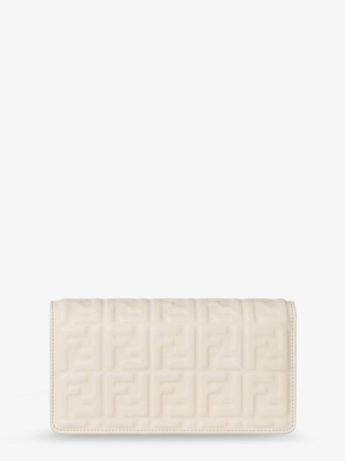Fendi Baguette Wallet On Chain Leather Shoulder Bag With FF Motif