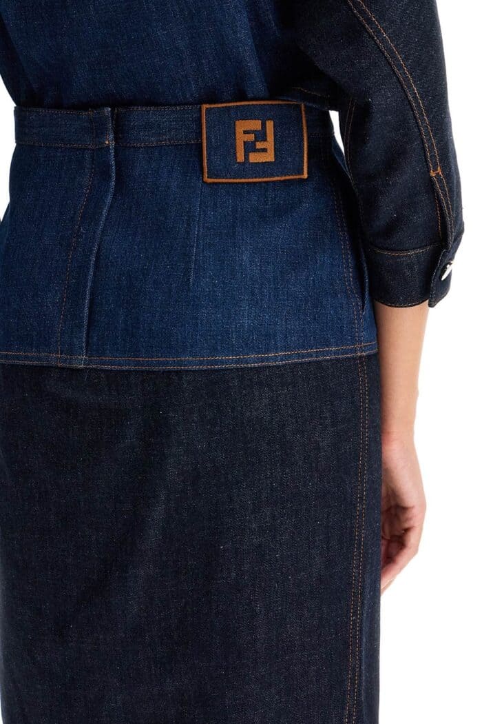 FENDI Bicolor Denim Skirt