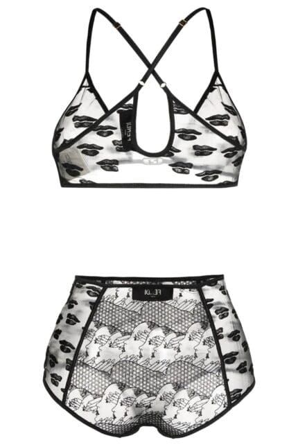 Fendi Black Lace And Tulle Lingerie Set