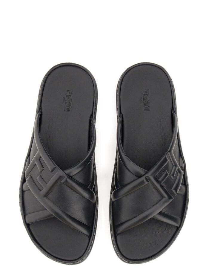 Fendi BLACK LEATHER SANDAL