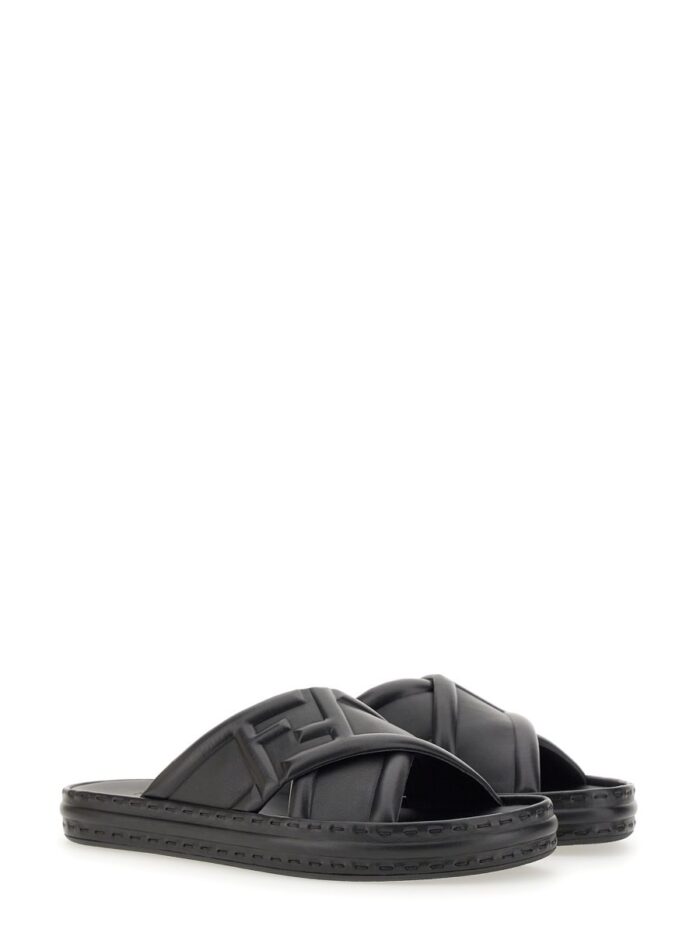 Fendi BLACK LEATHER SANDAL