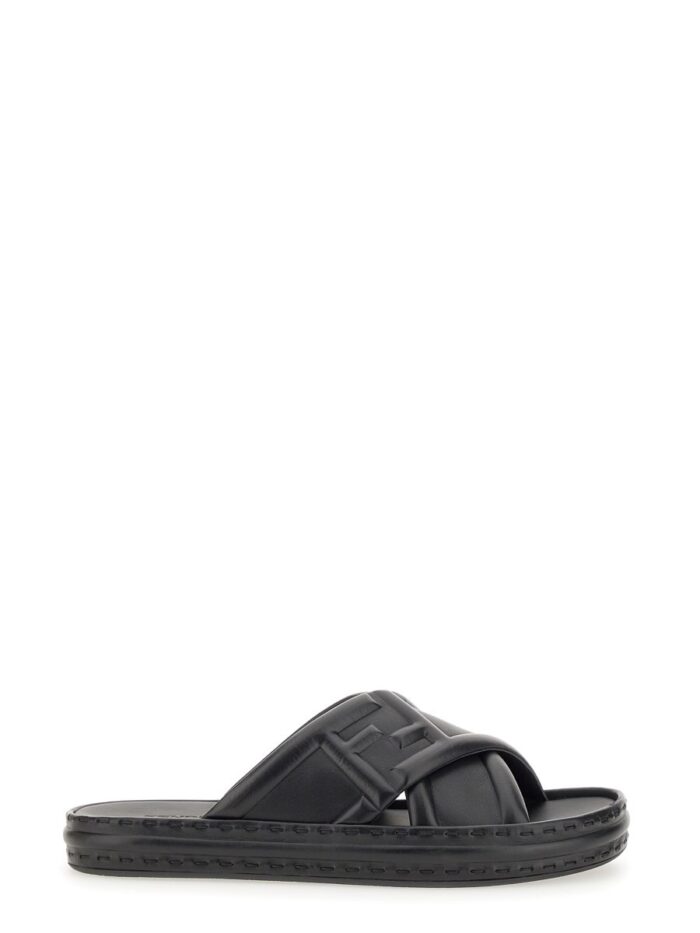 Fendi BLACK LEATHER SANDAL