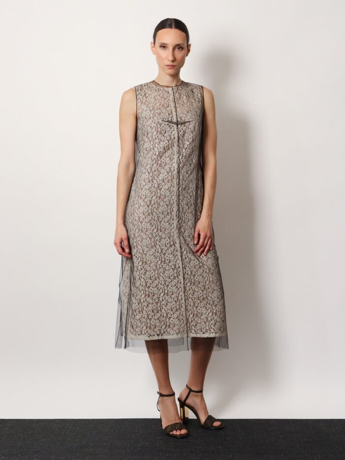 Fendi Blooming Lace Midi Dress