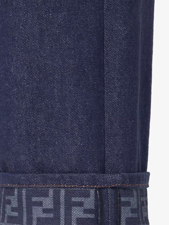 Fendi Blue Denim Jeans With FF Detail On The Bottom