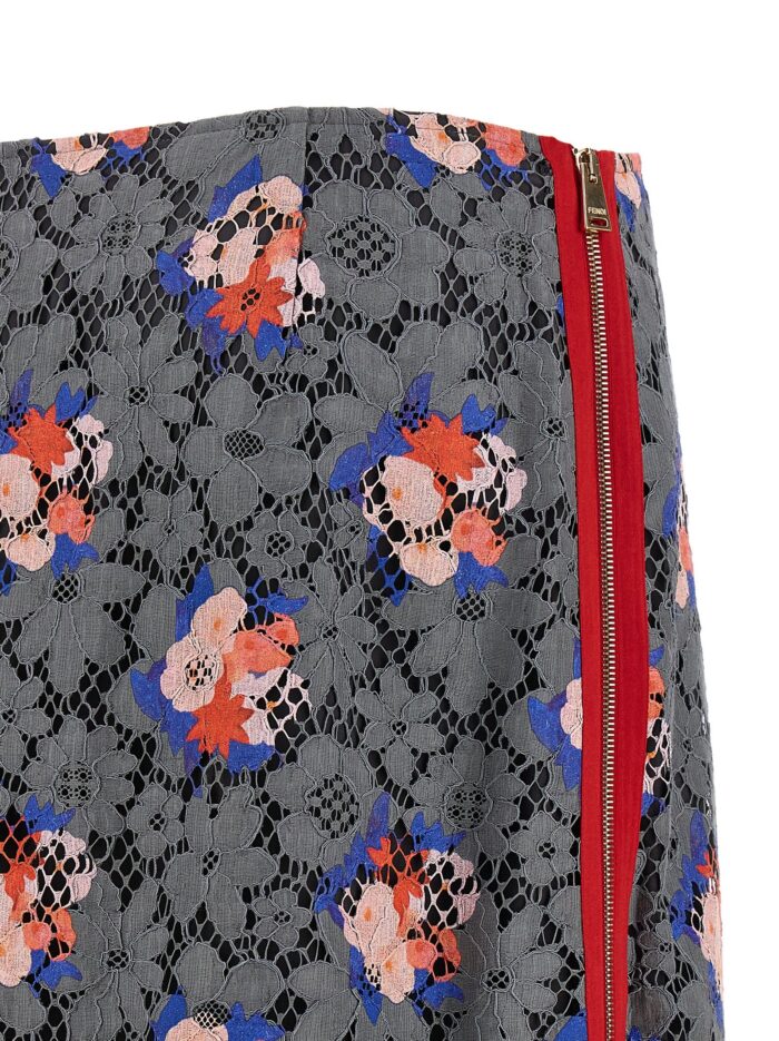 'Fendi Bouquet' Lace Skirt