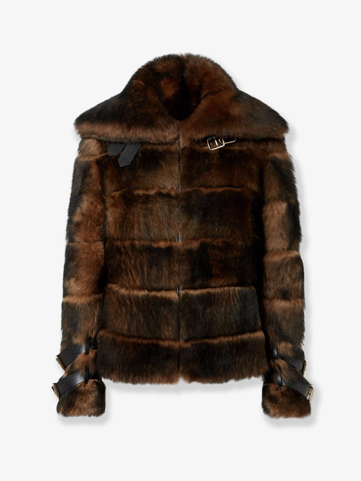 Fendi Brown Backed Sheepskin And Nappa Jacket