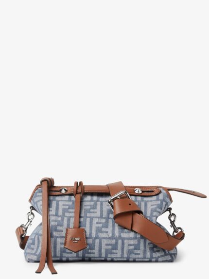 Fendi By The Way Soft Medium FF Jacquard Denim Crossbody Bag