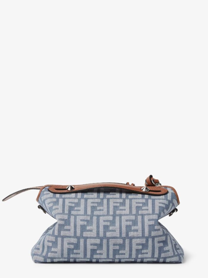 Fendi By The Way Soft Medium FF Jacquard Denim Crossbody Bag