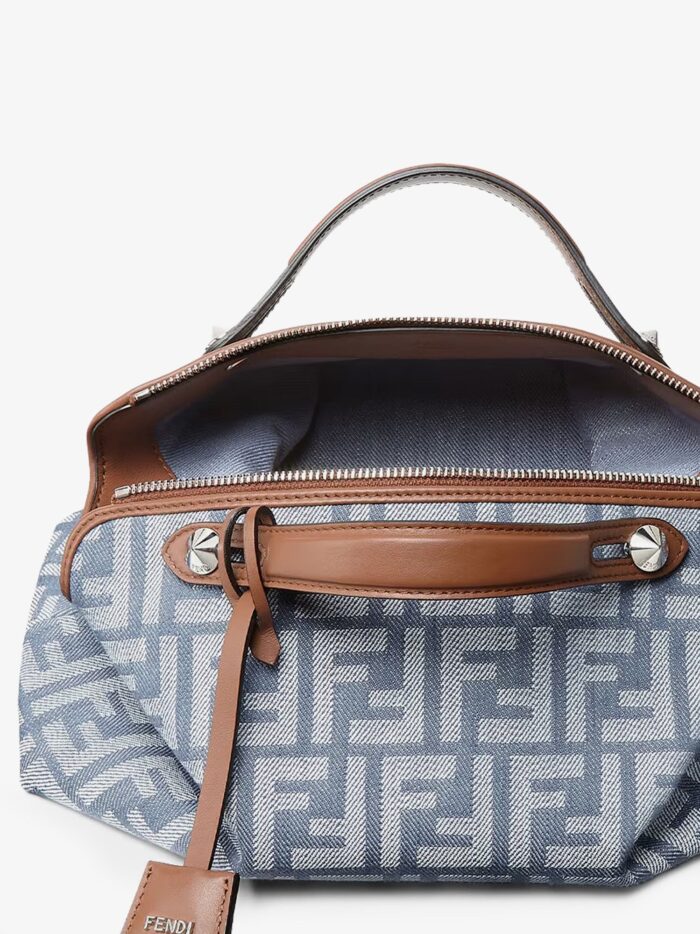 Fendi By The Way Soft Medium FF Jacquard Denim Crossbody Bag