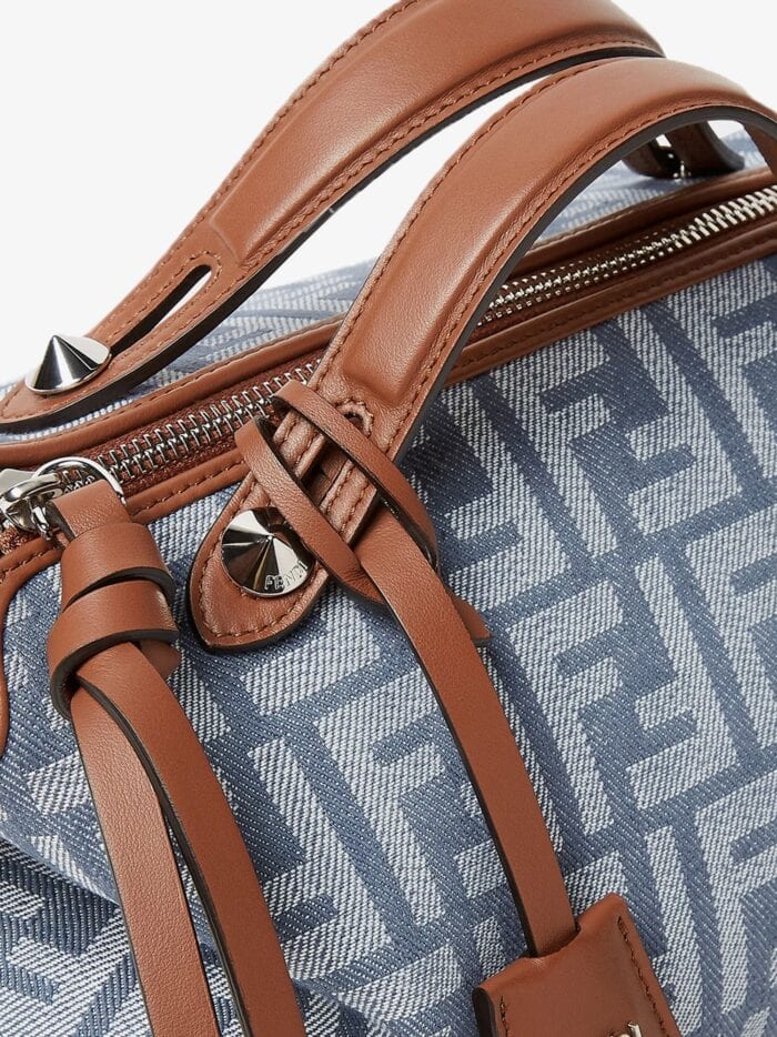 Fendi By The Way Soft Medium FF Jacquard Denim Crossbody Bag