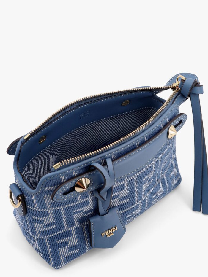 Fendi By The Way Soft Mini Denim-effect FF Jacquard Shoulder Bag