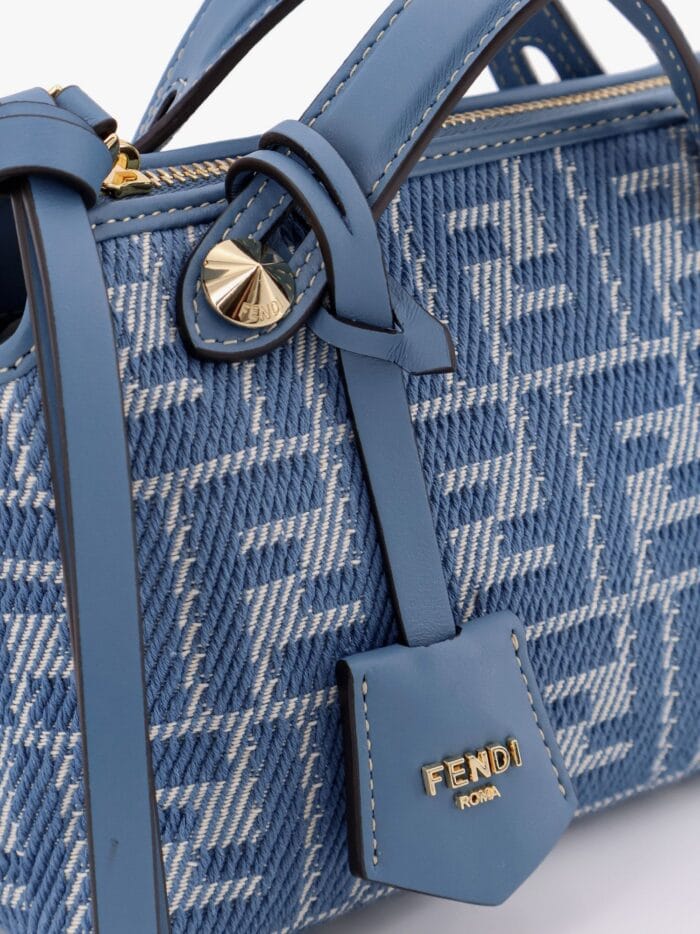 Fendi By The Way Soft Mini Denim-effect FF Jacquard Shoulder Bag