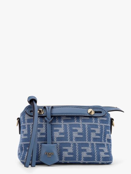 Fendi By The Way Soft Mini Denim-effect FF Jacquard Shoulder Bag