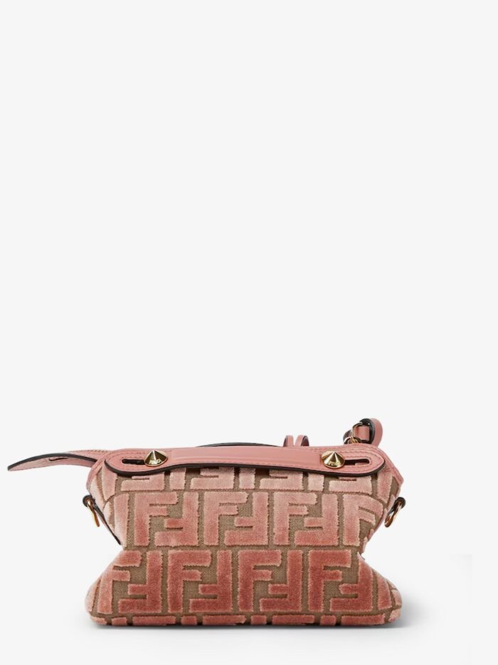 Fendi By The Way Soft Mini FF Jacquard Velvet And Leather Shoulder Bag