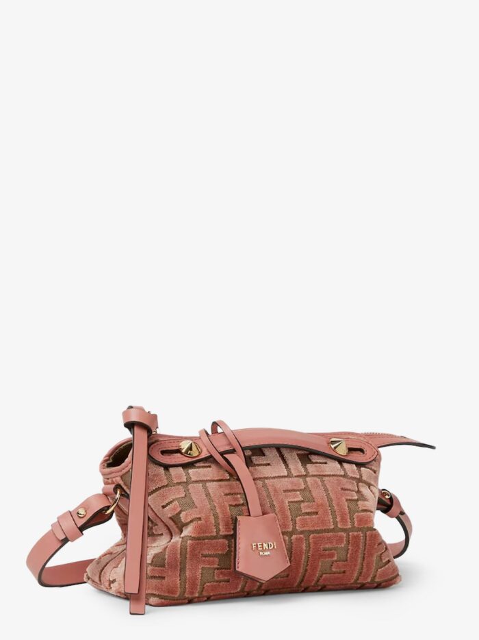 Fendi By The Way Soft Mini FF Jacquard Velvet And Leather Shoulder Bag
