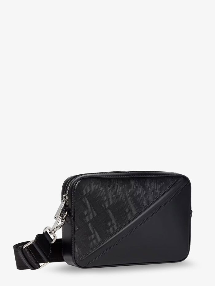 Fendi Camera Case Leather Crossbody Bag With Engraved Logo Lettering