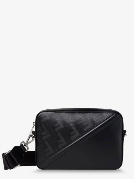 Fendi Camera Case Leather Crossbody Bag With Engraved Logo Lettering