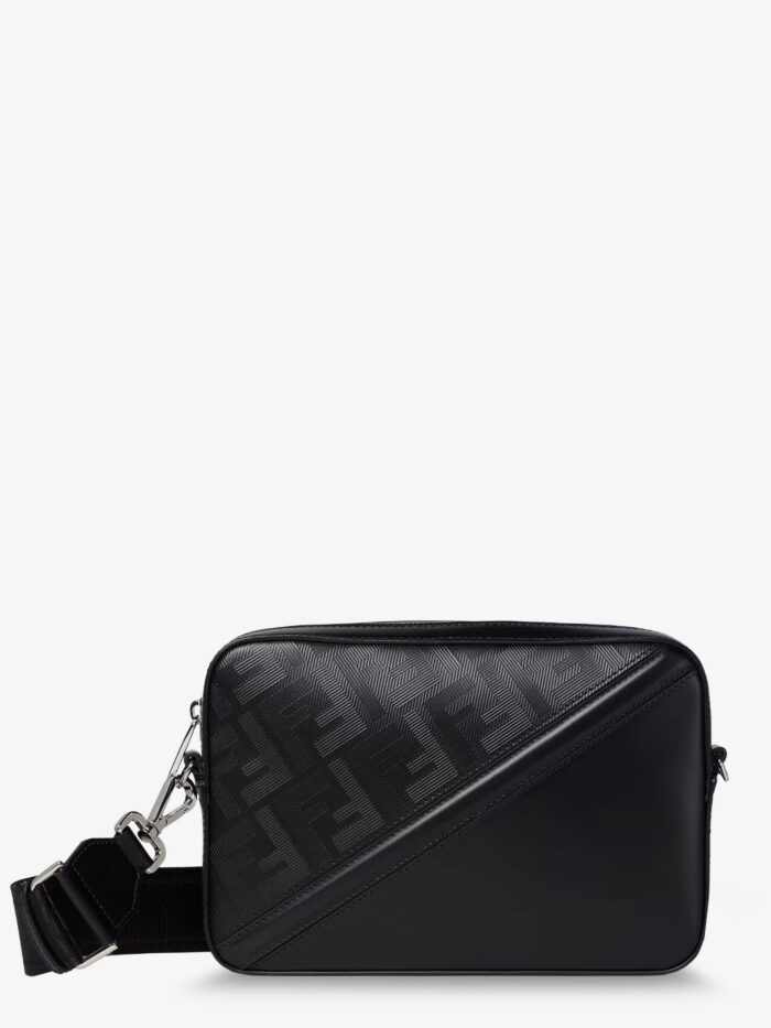 Fendi Camera Case Leather Crossbody Bag With Engraved Logo Lettering