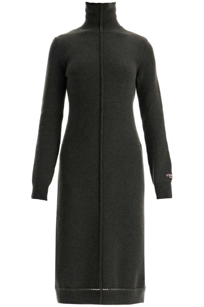 FENDI Cashmere High-neck Midi Dress