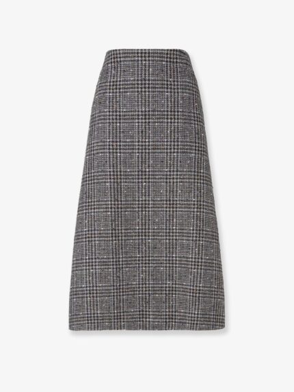 Fendi Check Tweed Skirt