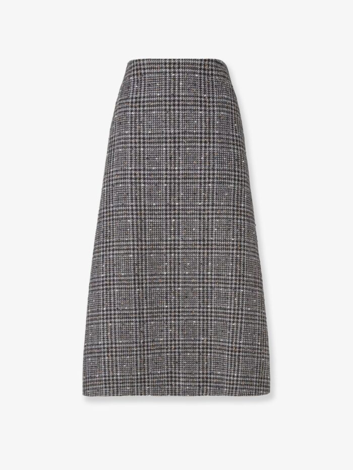 Fendi Check Tweed Skirt