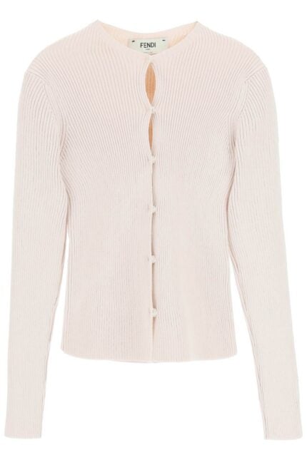 FENDI Compact Rib Knit Cardigan