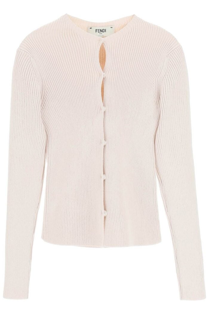 FENDI Compact Rib Knit Cardigan