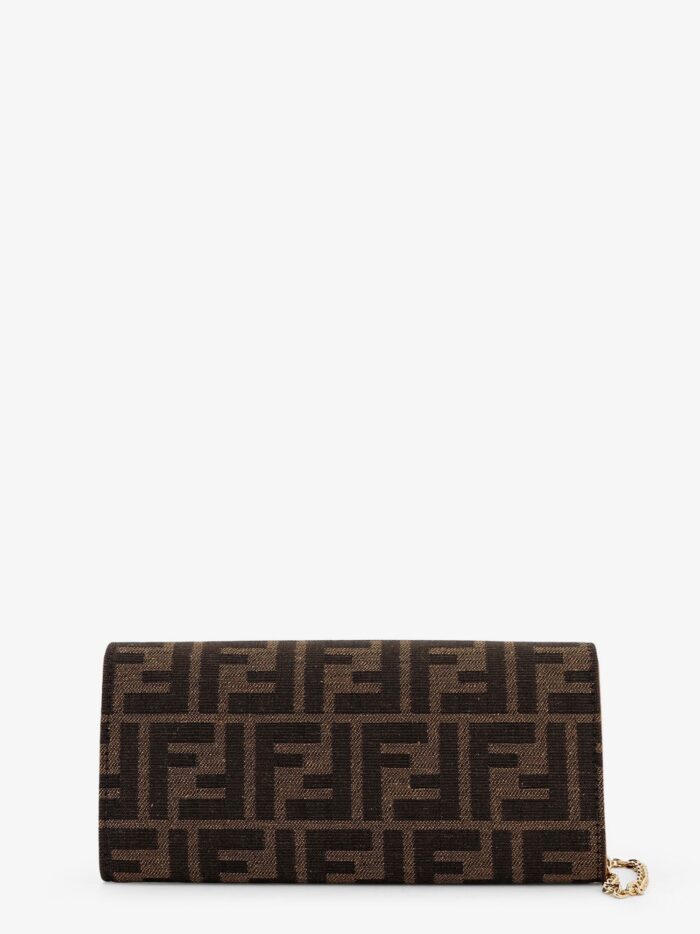 Fendi Continental With Chain Baguette FF Jacquard Fabric Shoulder Bag