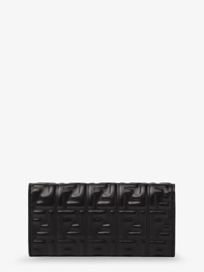 Fendi Continental With Chain Baguette Leather Shoulder Bag With FF Motif