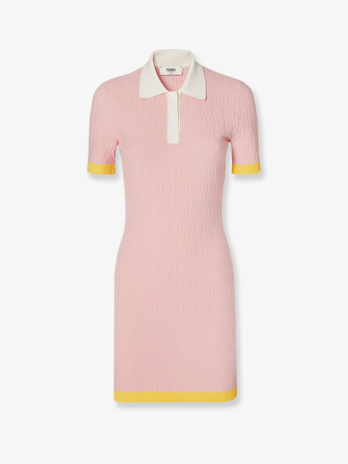 Fendi Cotton And Silk Blend Short Dress With All-over FF Motif
