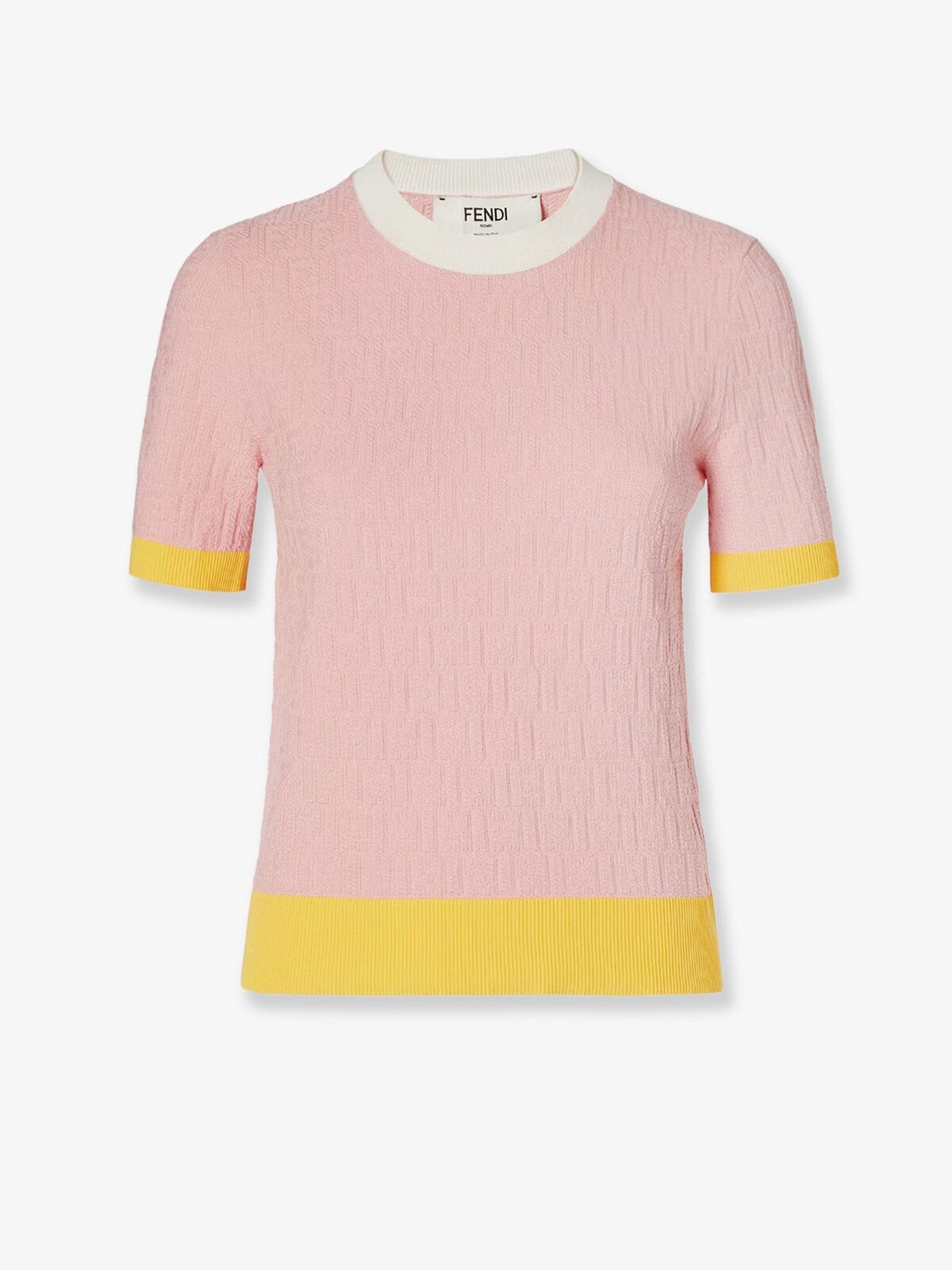 Fendi Cotton And Silk Sweater With All-over FF Motif