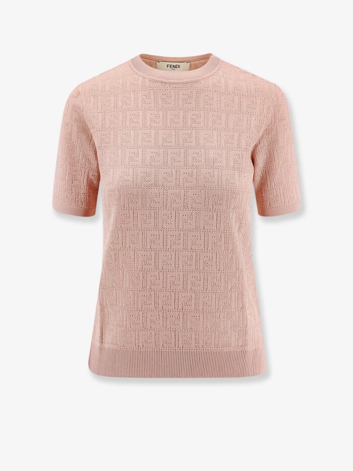 Fendi Cotton Blend T-shirt With All-over FF Logo