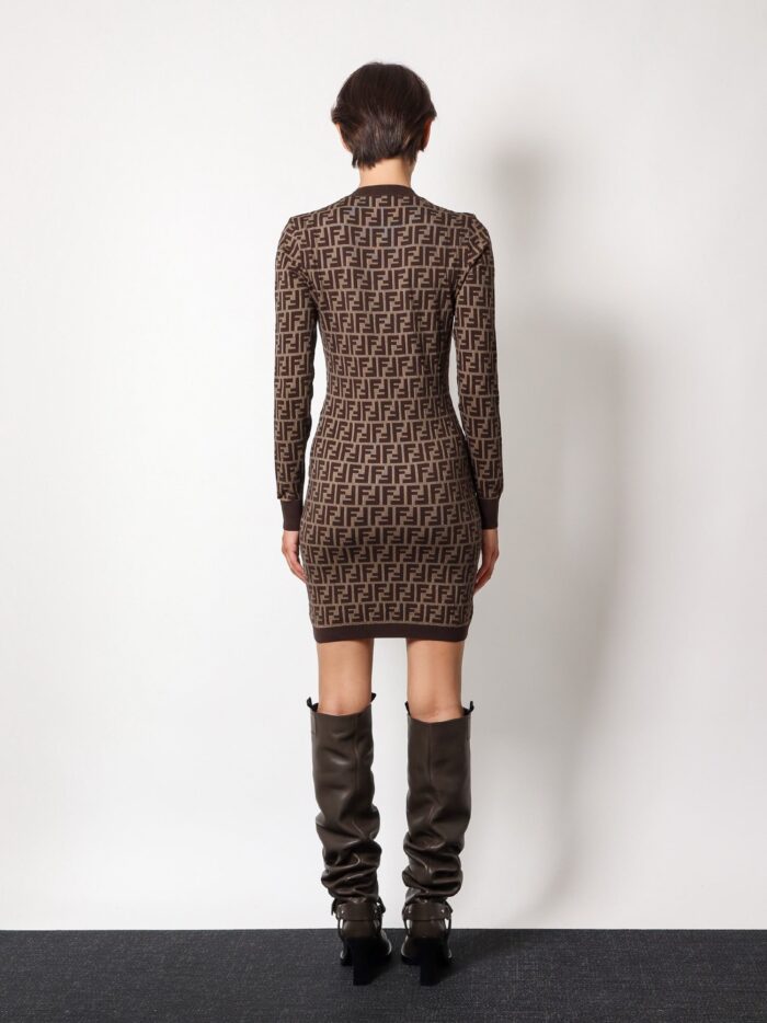 Fendi Cotton Dress With Ff Motif