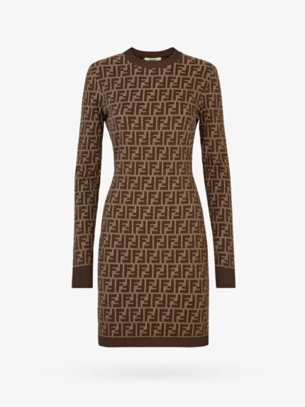 Fendi Cotton Dress With Ff Motif