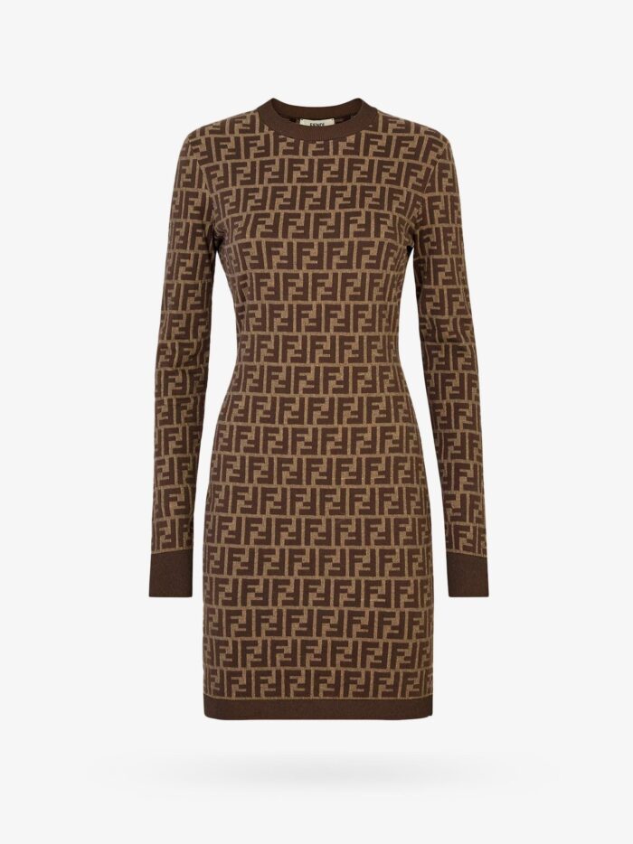 Fendi Cotton Dress With Ff Motif