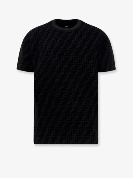 Fendi Cotton Piquet T-shirt With Flocked FF Motif