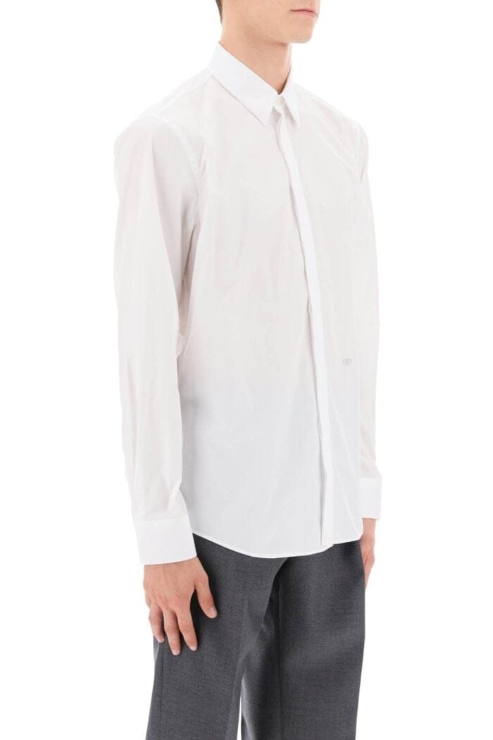 Fendi Cotton Shirt With Embroidered Detail