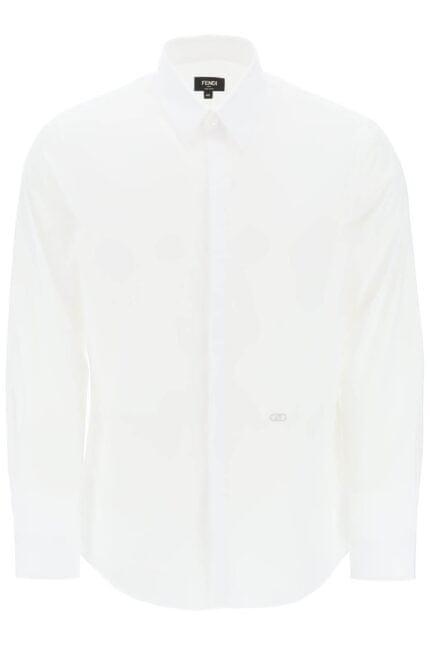 Fendi Cotton Shirt With Embroidered Detail