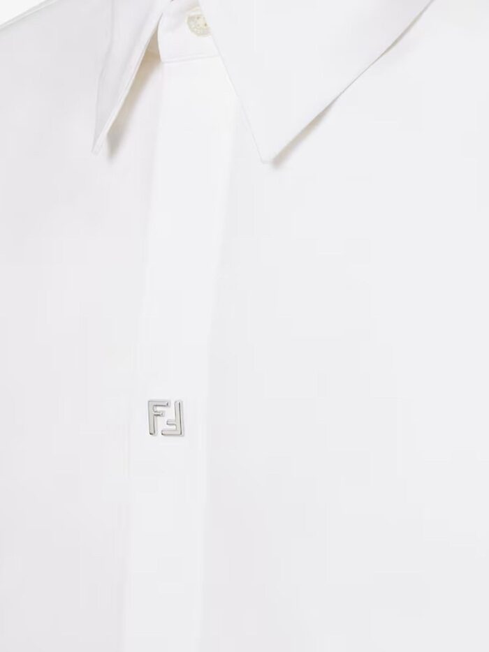 Fendi Cotton Shirt With Metal FF Button