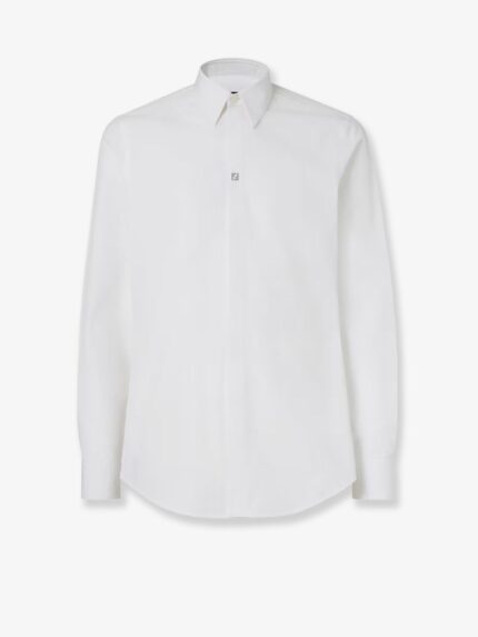 Fendi Cotton Shirt With Metal FF Button