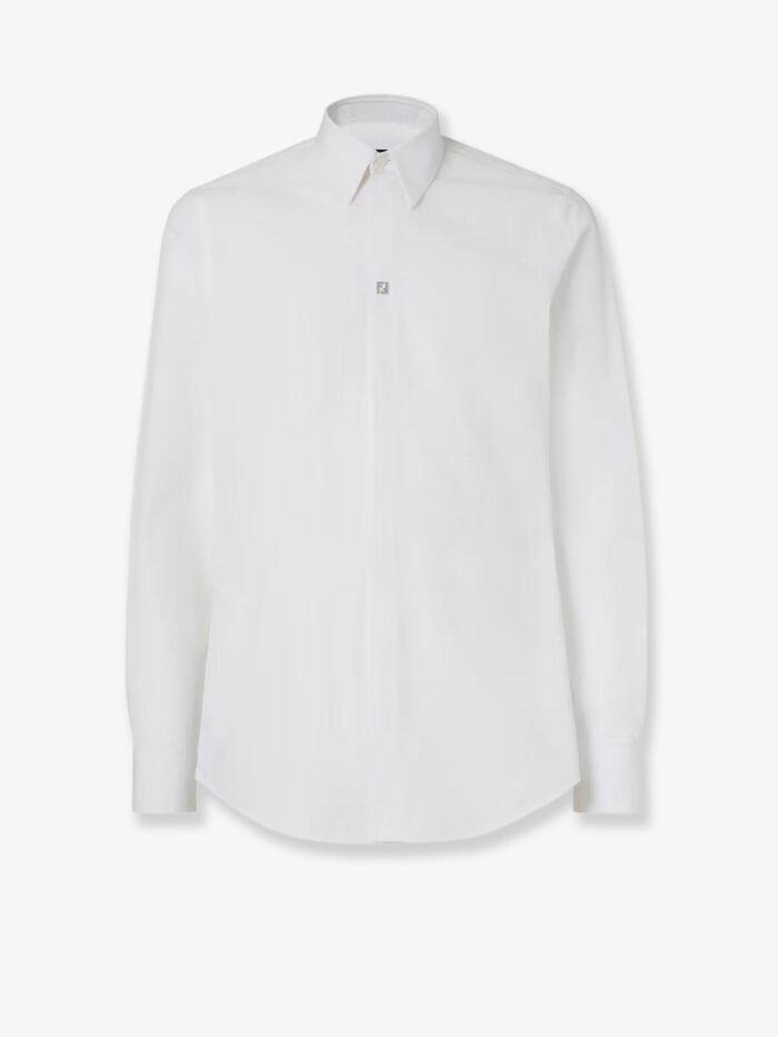 Fendi Cotton Shirt With Metal FF Button