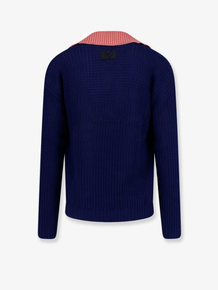 Fendi Cotton Sweater With Contrasting Collar