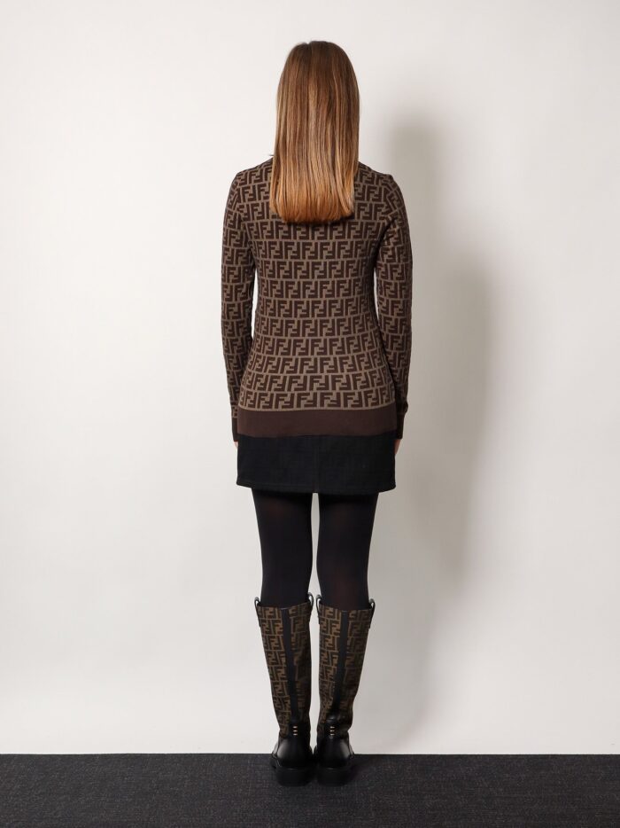 Fendi Cotton Sweater With Ff Motif