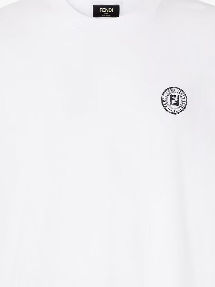 Fendi Cotton T-shirt With FF Embroidery