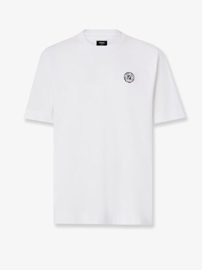 Fendi Cotton T-shirt With FF Embroidery