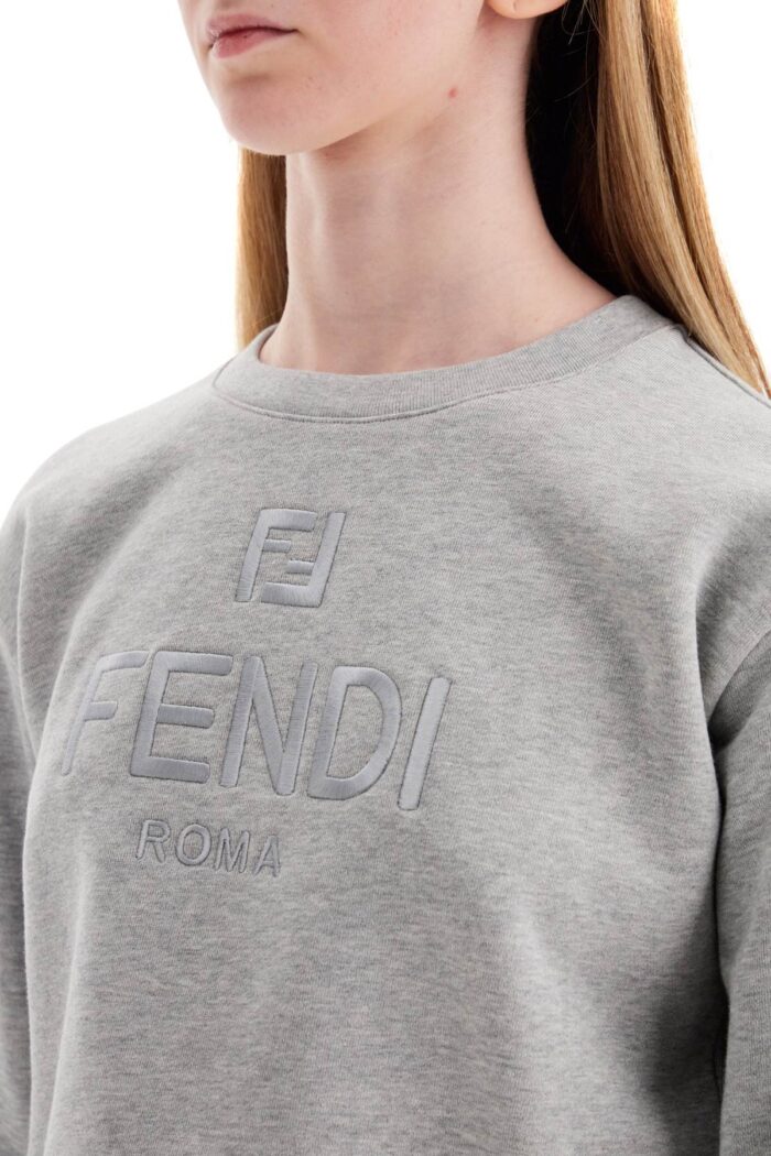 FENDI 'cropped Sweatshirt With Embroidered Logo