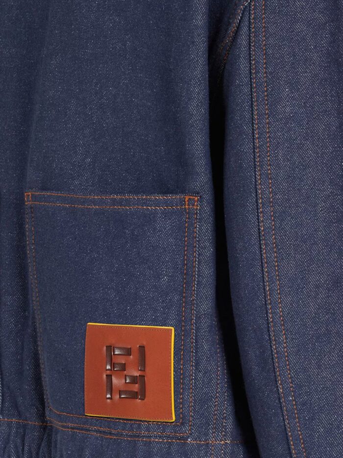 Fendi Denim Jacket With Front Embroidered Logo